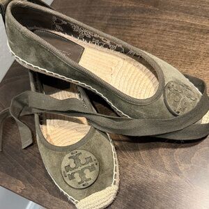 Tory Burch Khaki Espadrille Flats